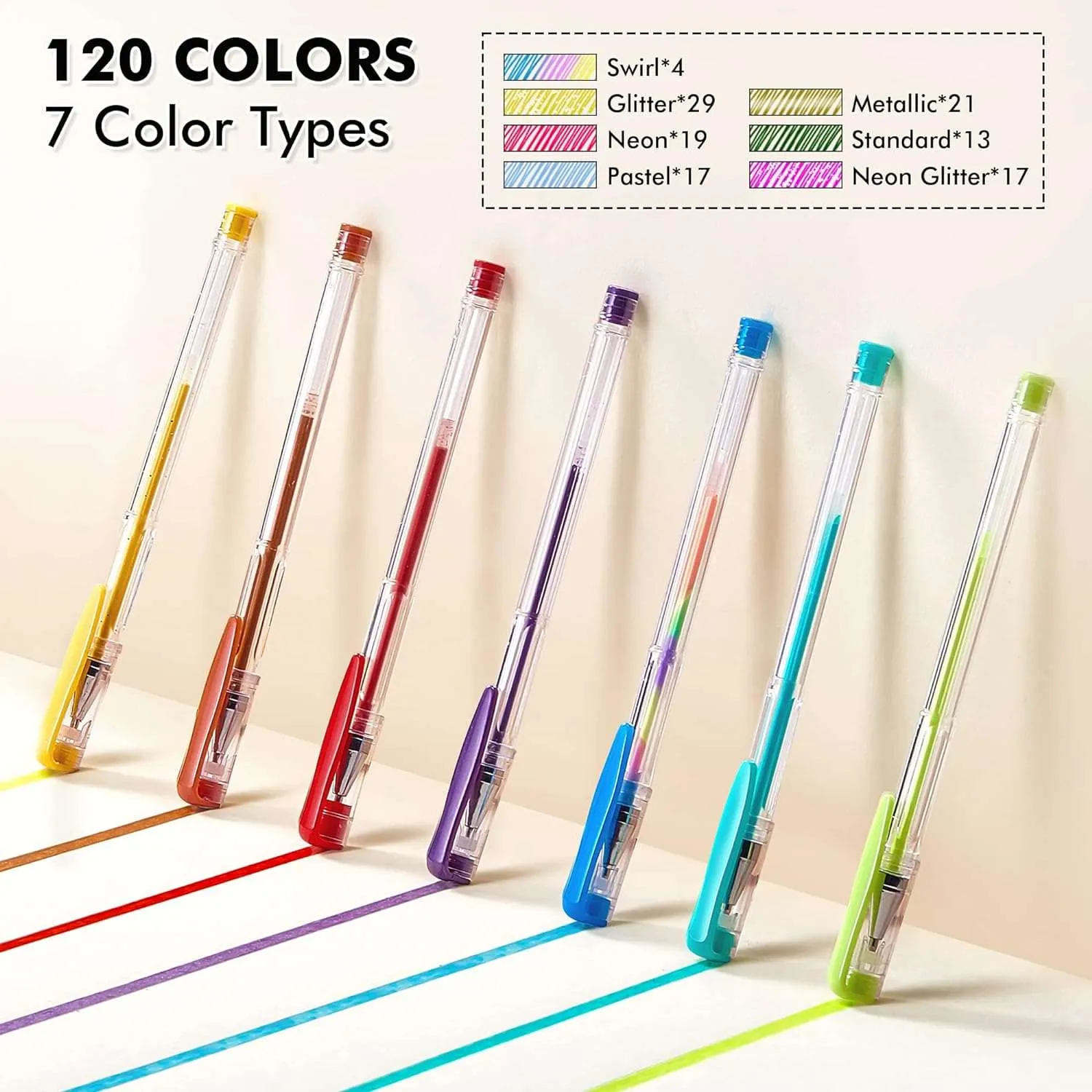 120 Unique Color Gel Pens Perfect for Adult Coloring