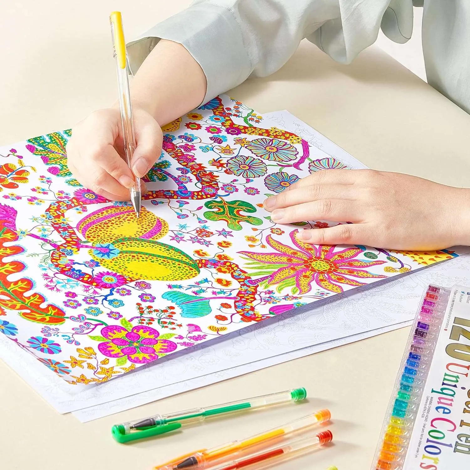 120 Unique Color Gel Pens Perfect for Adult Coloring