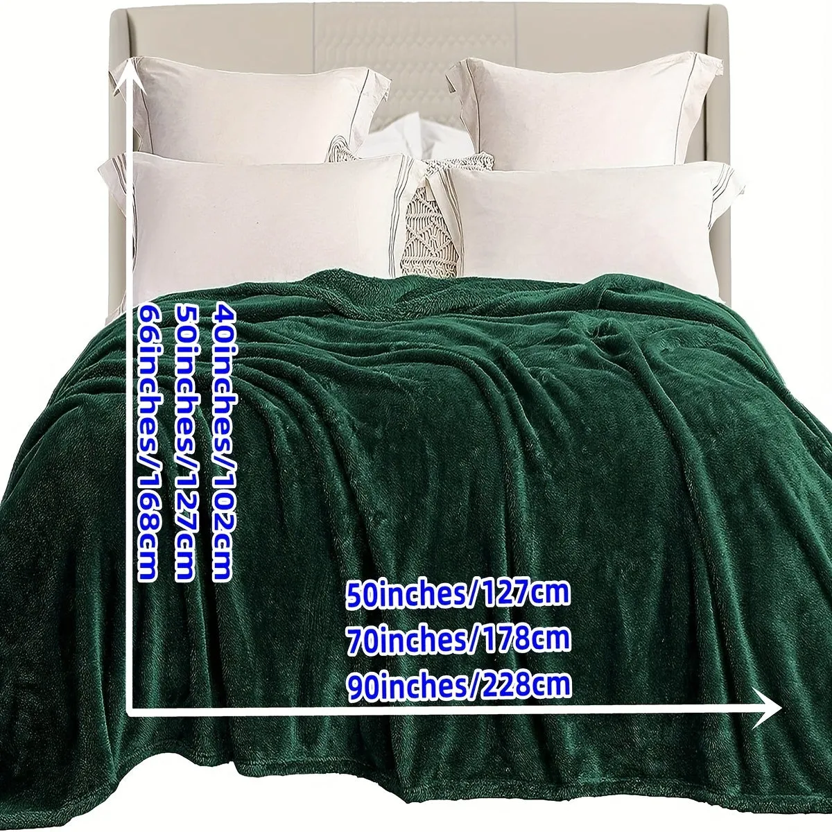 1pc Extra Large Plush Fleece Throw Blanket - Soft, Warm, Lightweight Throws for Couch, Bed, and Sofa - Dark Green, Cozy, Snug, and Perfect for Chilly Nights