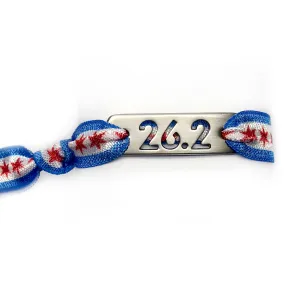 26.2 CHICAGO Flag Tie Stretchy Running Bracelet