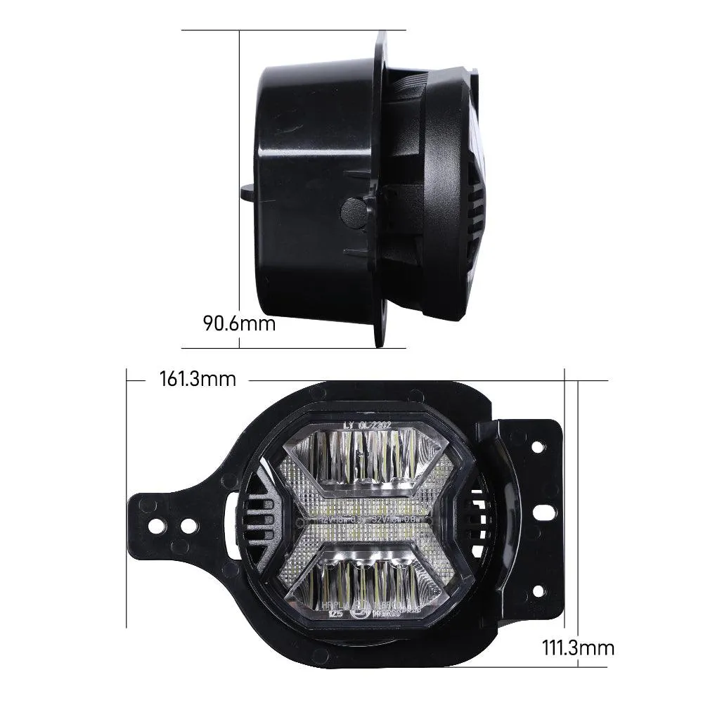 4 Inch LED Fog Lights with White DRL for Jeep Wrangler JL 2018-2021