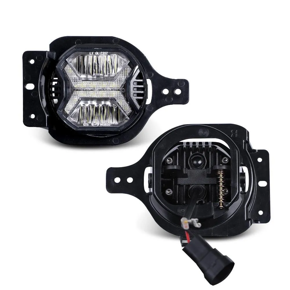 4 Inch LED Fog Lights with White DRL for Jeep Wrangler JL 2018-2021