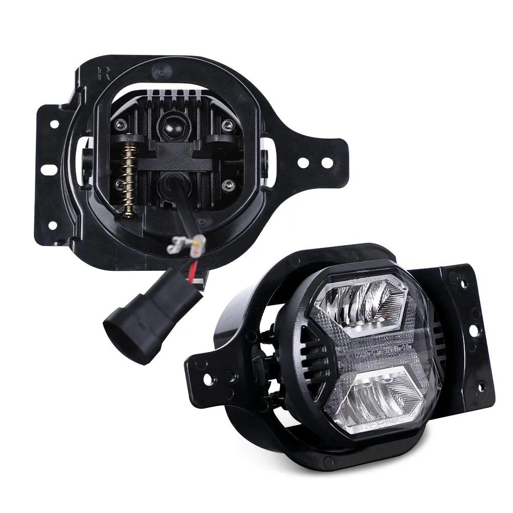 4 Inch LED Fog Lights with White DRL for Jeep Wrangler JL 2018-2021