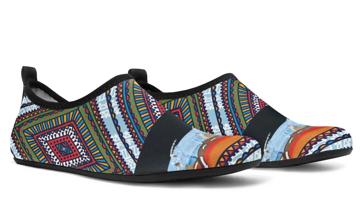 Abstract Tectonic Plates Aqua Barefoot Shoes