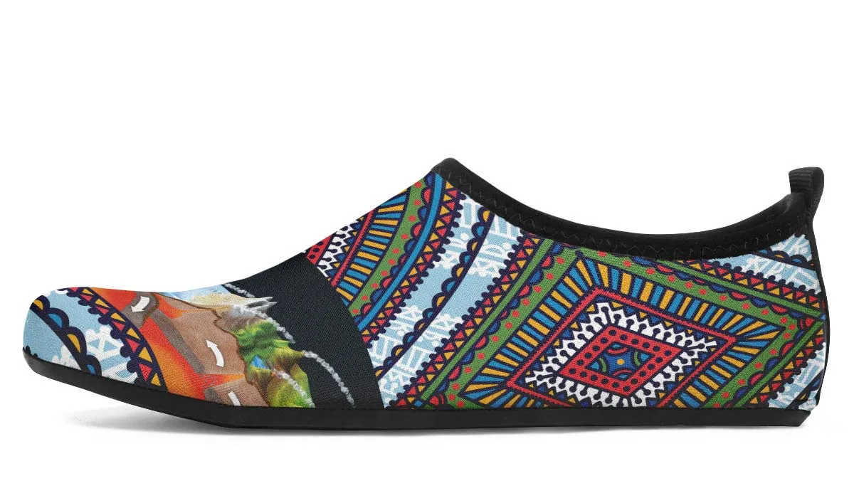 Abstract Tectonic Plates Aqua Barefoot Shoes