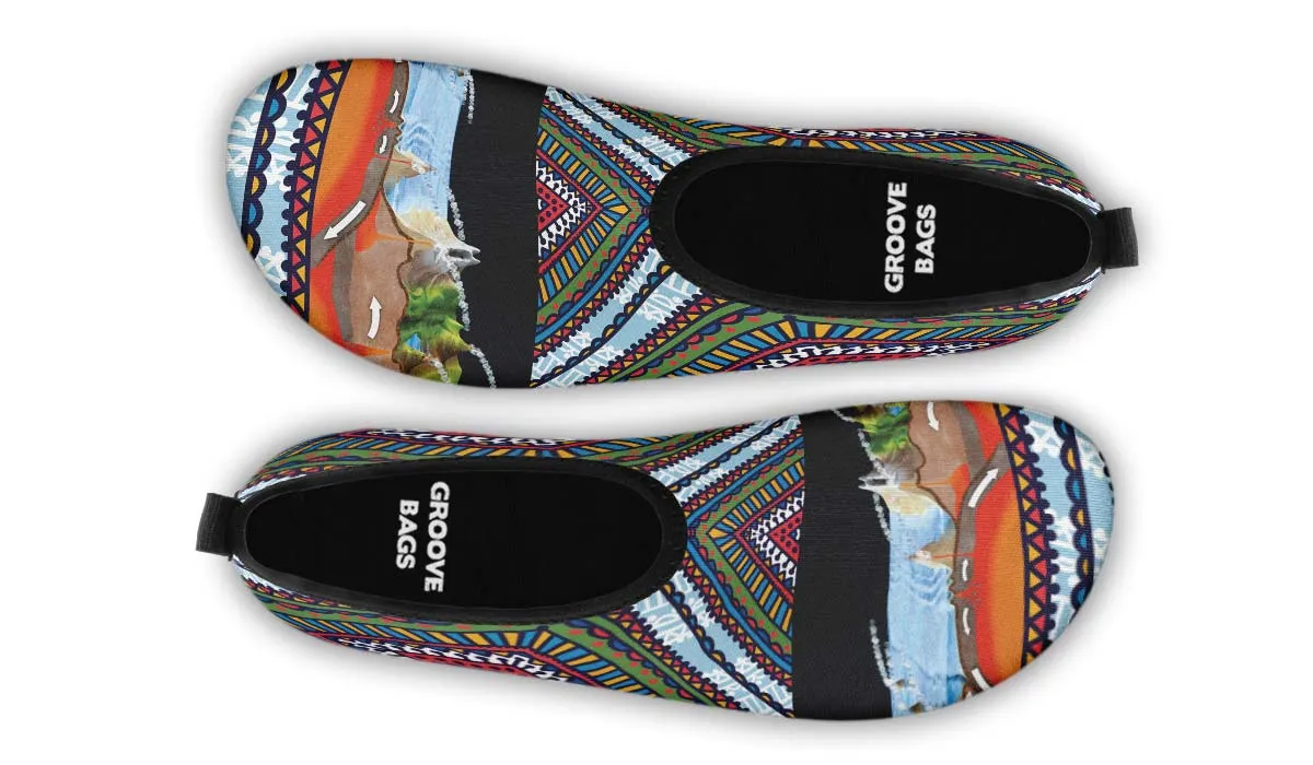 Abstract Tectonic Plates Aqua Barefoot Shoes