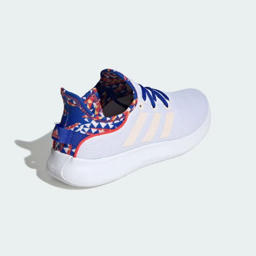 Adidas Women's Lifestyle "Cloudform Pure" Sneakers - Cloud White / Bliss Orange / Bright Red