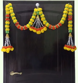 AFARZA; CHOICE GOOD FEEL GOOD Door Hanging Toran Latest Garlands Main Entrance Artificial Marigold Flower Home Decoration Bandarwal Traditional Diwali Handmade, 106.7 CM