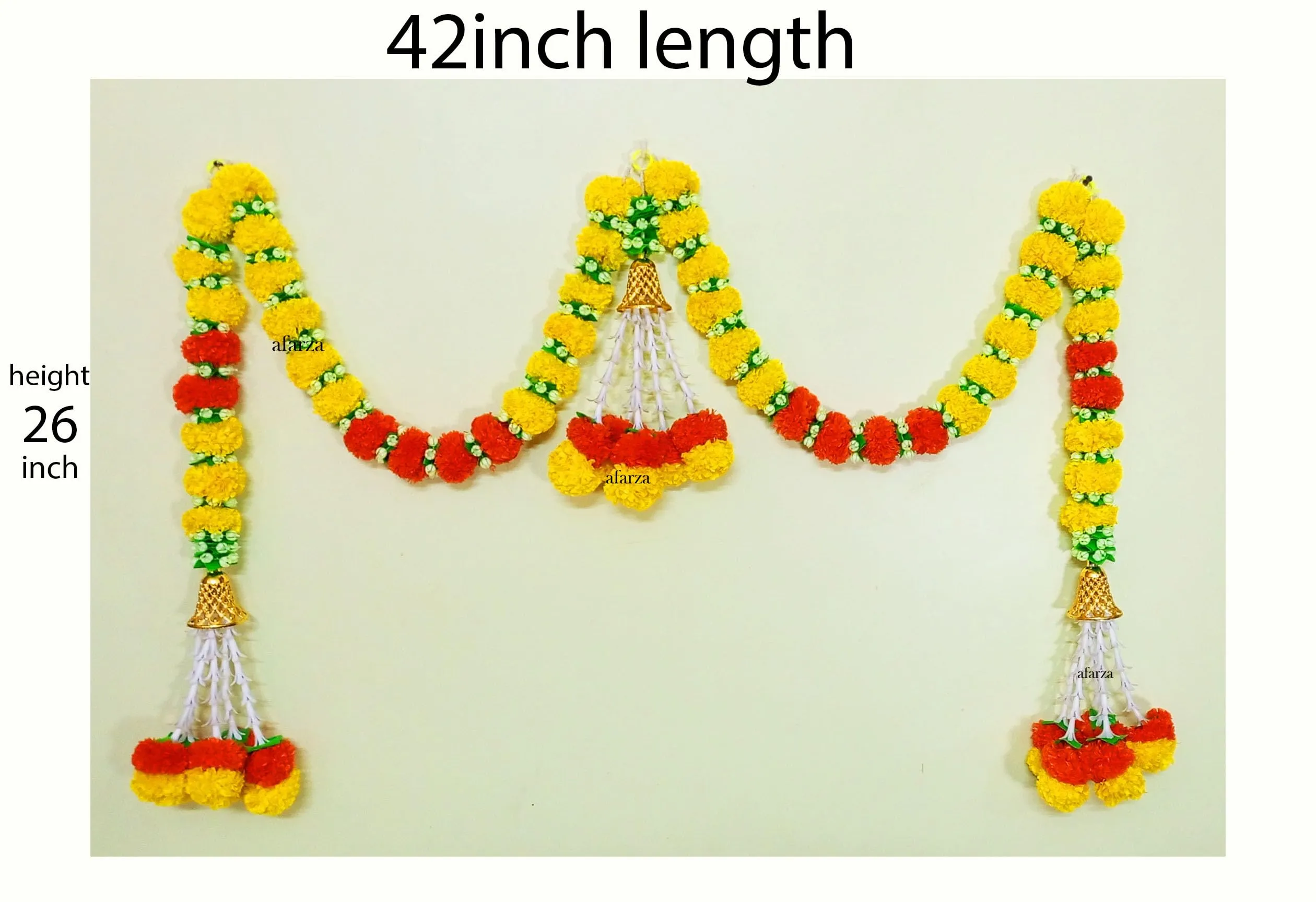 AFARZA; CHOICE GOOD FEEL GOOD Door Hanging Toran Latest Garlands Main Entrance Artificial Marigold Flower Home Decoration Bandarwal Traditional Diwali Handmade, 106.7 CM