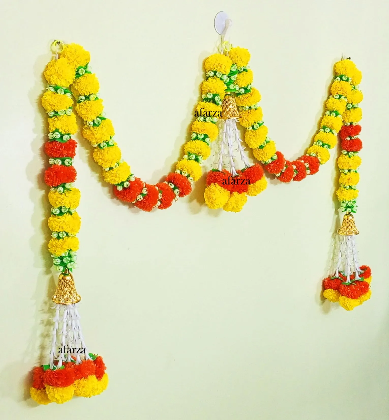 AFARZA; CHOICE GOOD FEEL GOOD Door Hanging Toran Latest Garlands Main Entrance Artificial Marigold Flower Home Decoration Bandarwal Traditional Diwali Handmade, 106.7 CM