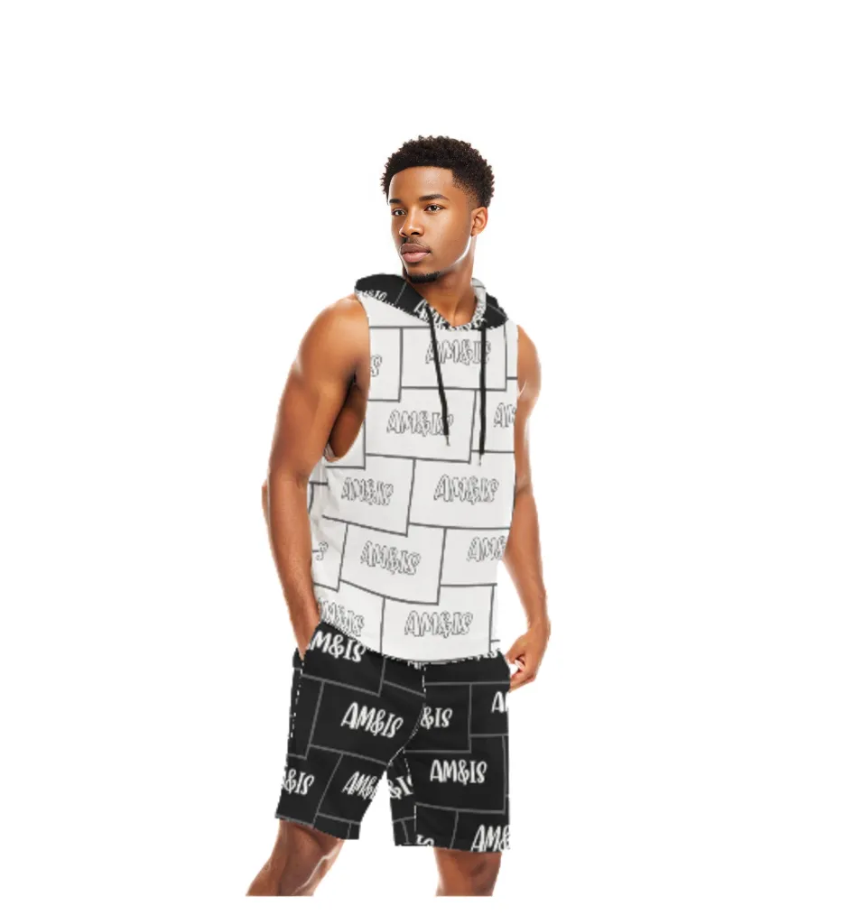 Am&Is Men's Sleeveless Vest And Shorts Set