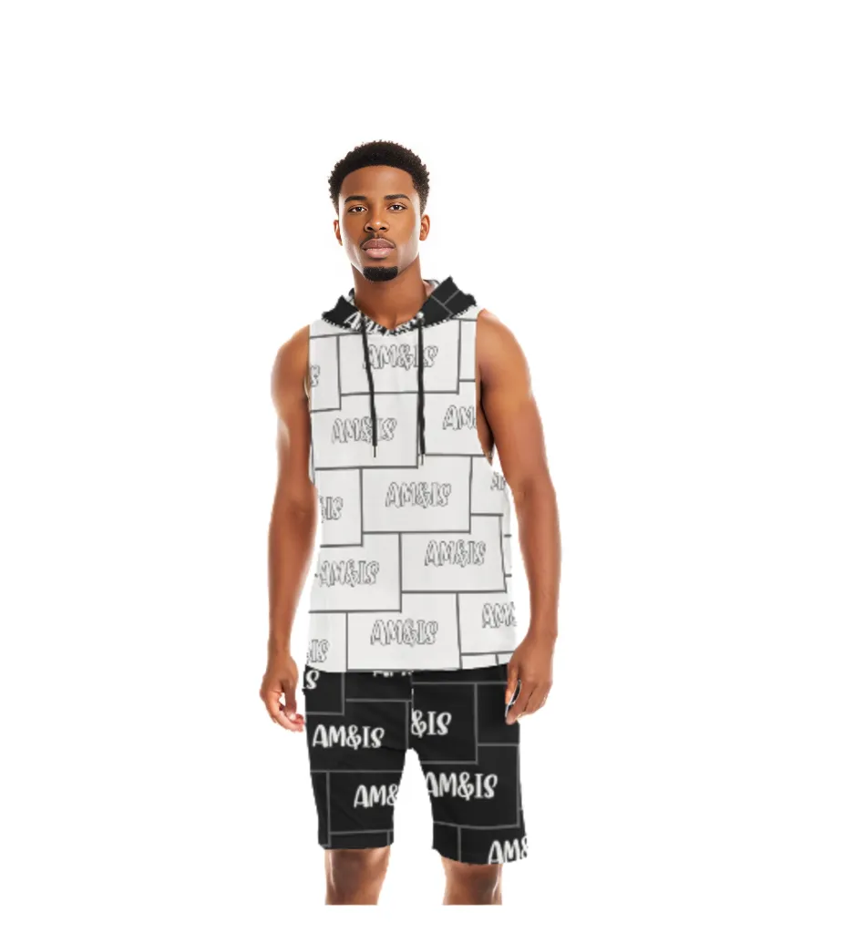 Am&Is Men's Sleeveless Vest And Shorts Set