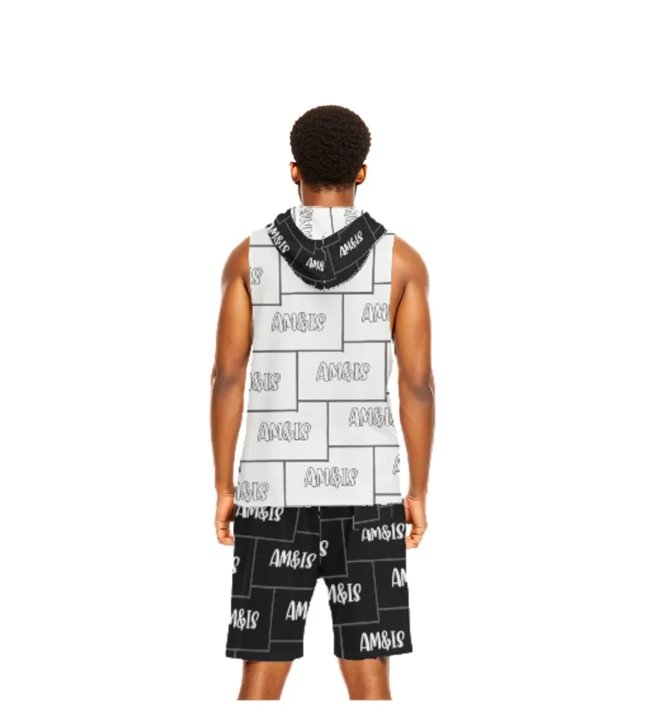 Am&Is Men's Sleeveless Vest And Shorts Set