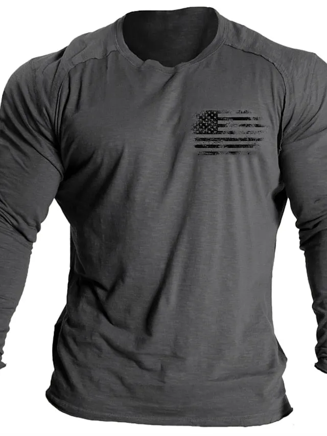 American Flag Black 3D Graphic Tee | Winter Cotton | Bold Style for Men's Casual Wear