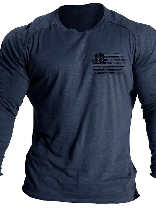 American Flag Black 3D Graphic Tee | Winter Cotton | Bold Style for Men's Casual Wear