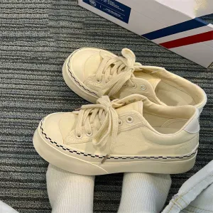 Amozae--Graduation Gift Big Sale  Platform Sneakers 2024 Spring New White Pink Canvas Korean Casual Women's Sports Shoes Vulcanize Running Tennis Kawaii