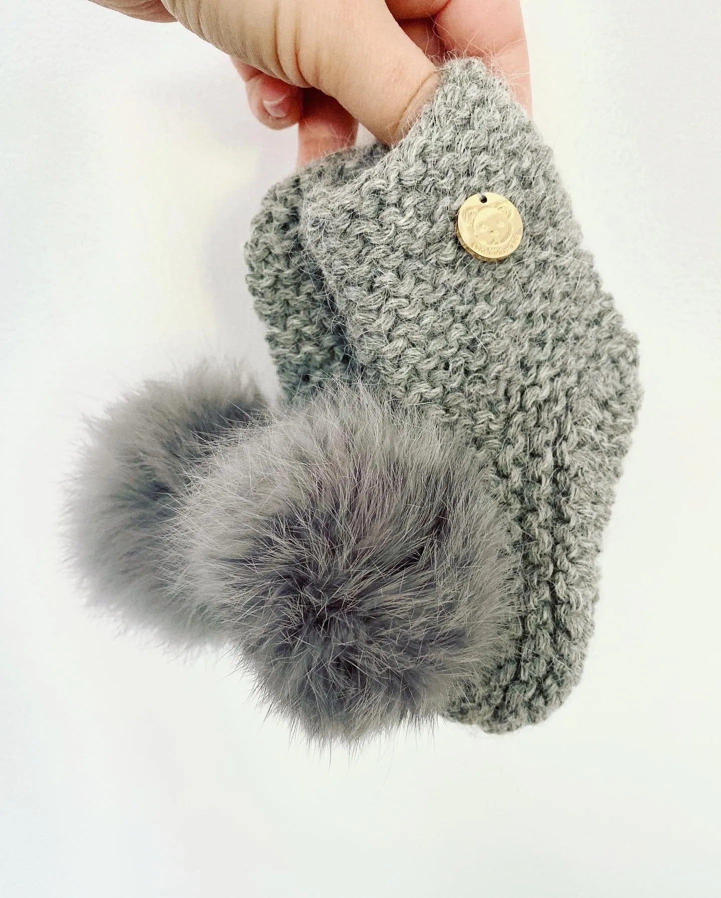 Angora Pom Pom Booties