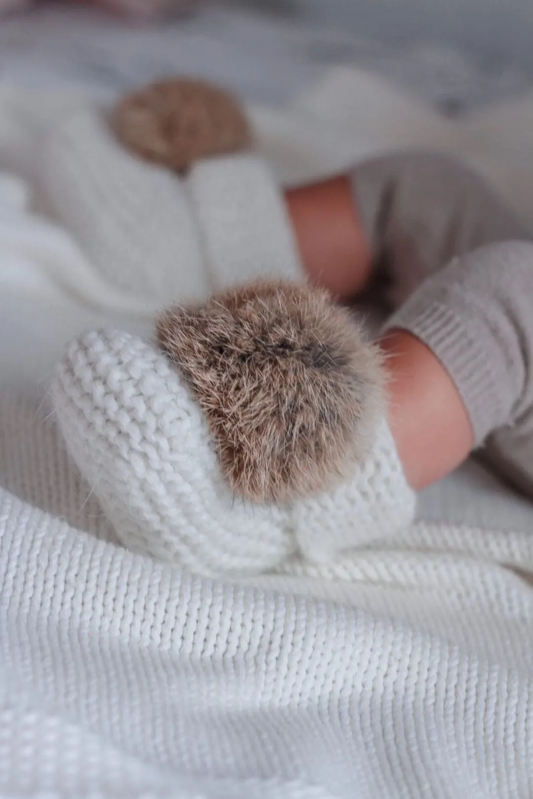 Angora Pom Pom Booties