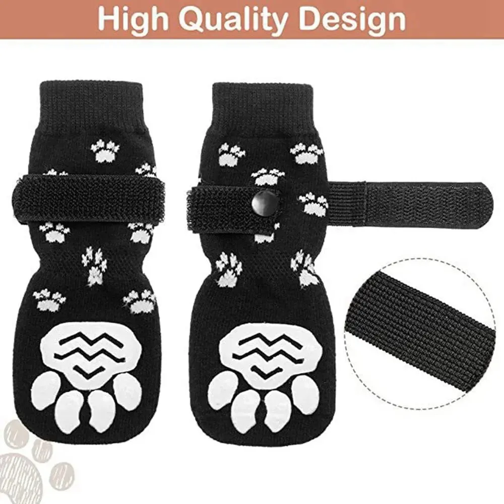 AnniePaw 4 Pcs Anti-Slip Dog Cat Socks - Paw Protectors