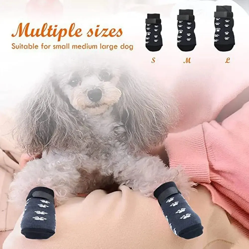 AnniePaw 4 Pcs Anti-Slip Dog Cat Socks - Paw Protectors