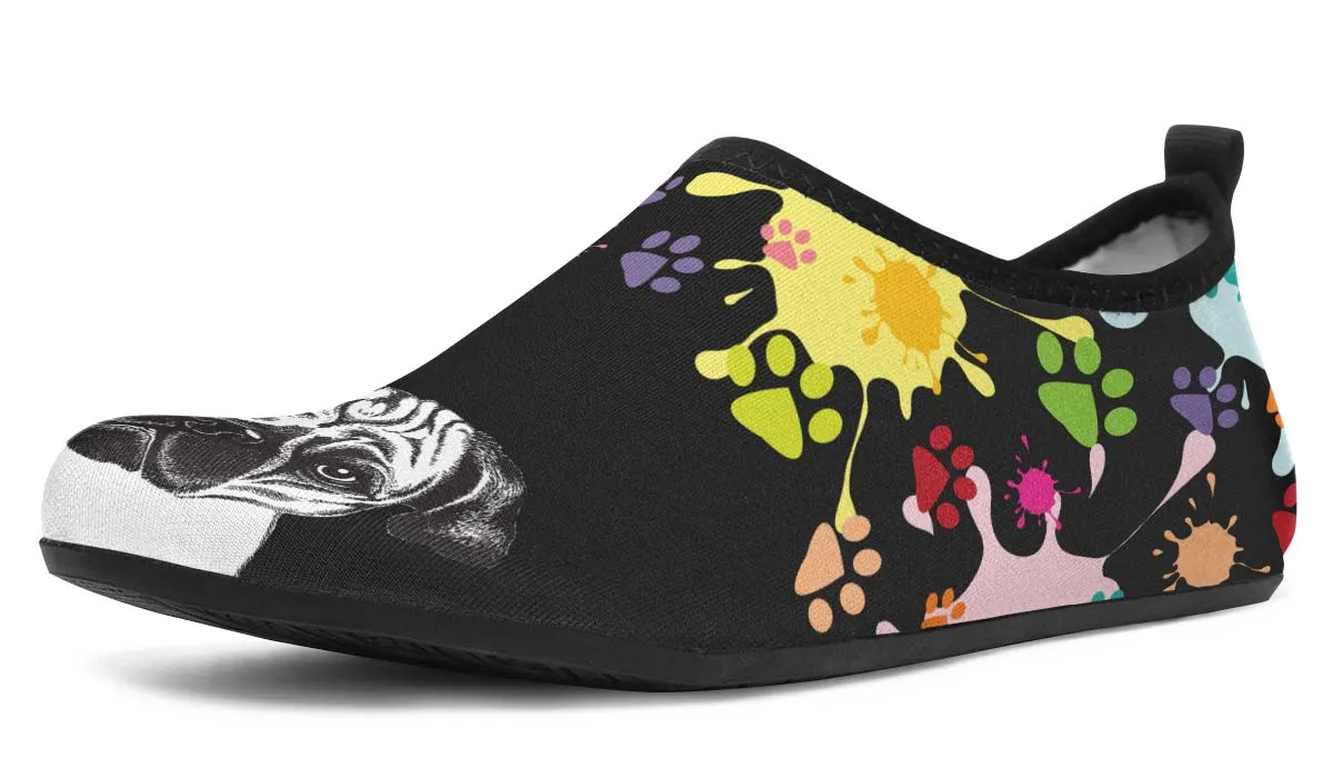 Artsy Pug Aqua Barefoot Shoes