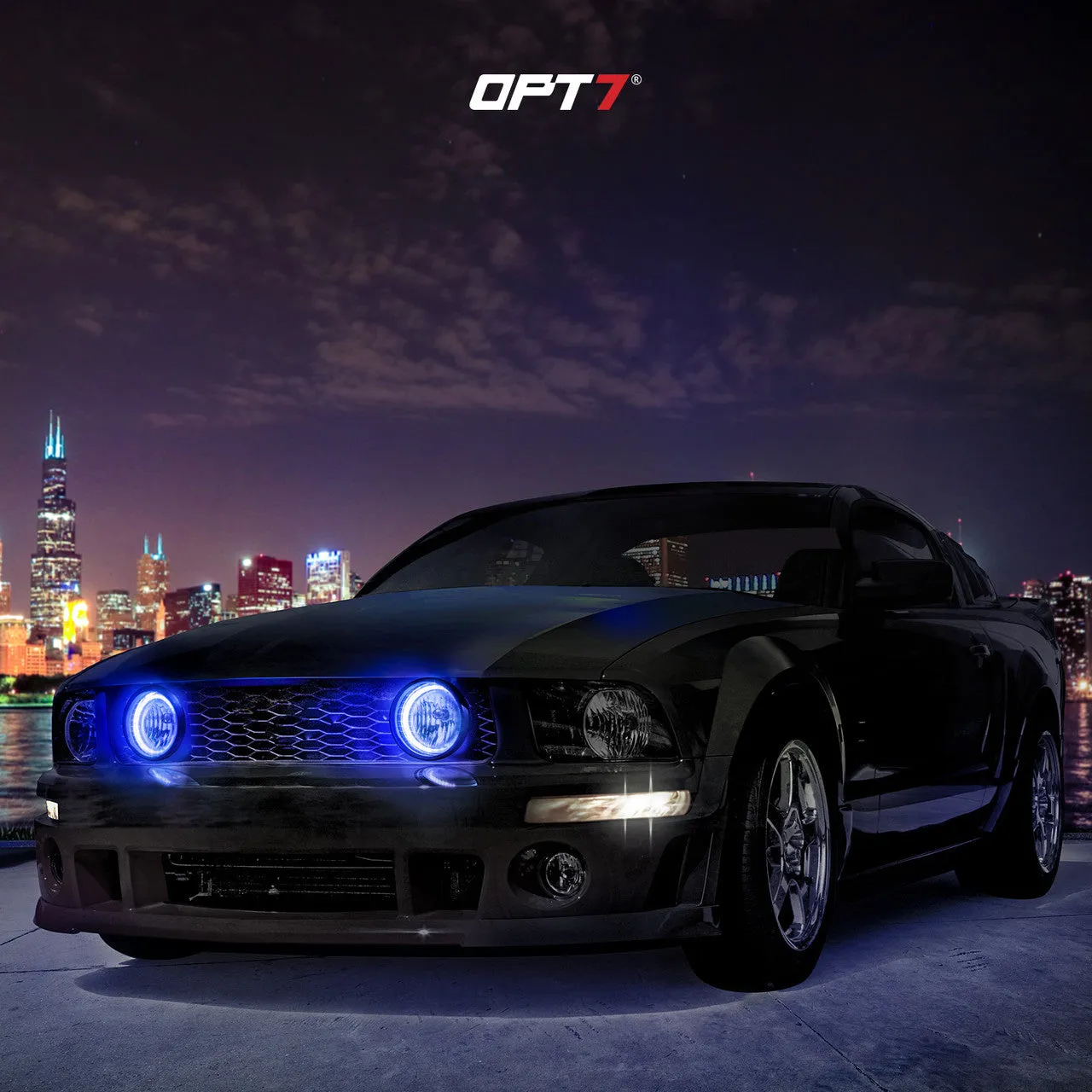 AURA PRO Bluetooth Day Time Running Light DRL Halo RGB for Ford Mustang 2005-2014 - Install Friendly