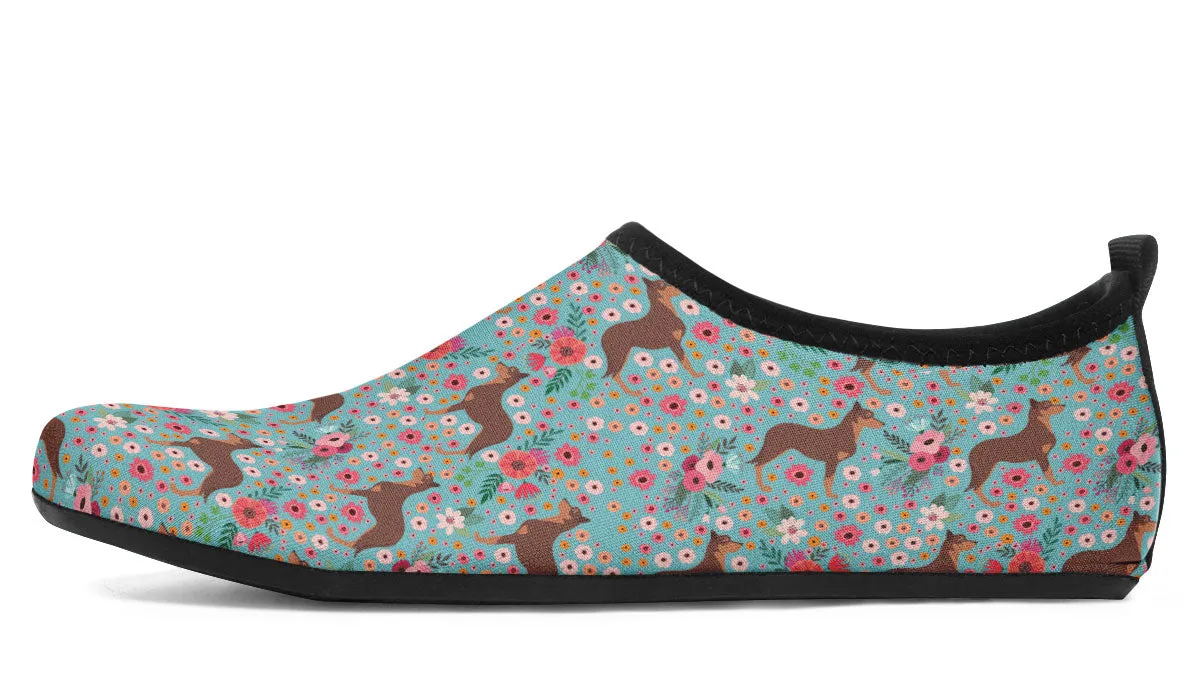 Australian Kelpie Flower Aqua Barefoot Shoes