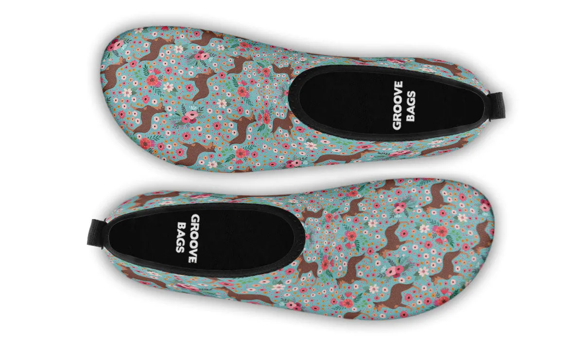 Australian Kelpie Flower Aqua Barefoot Shoes