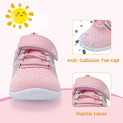 BARERUN Toddler Unisex Barefoot Shoes Kids Soft Sole First Walkers Shoes Baby Girl Shoes Arch Support Toddler Boy Shoes White Toddler Shoes Size 9.5