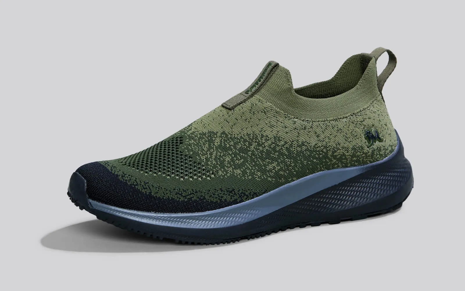 Blend Knit Slip Ons : Olive-Black