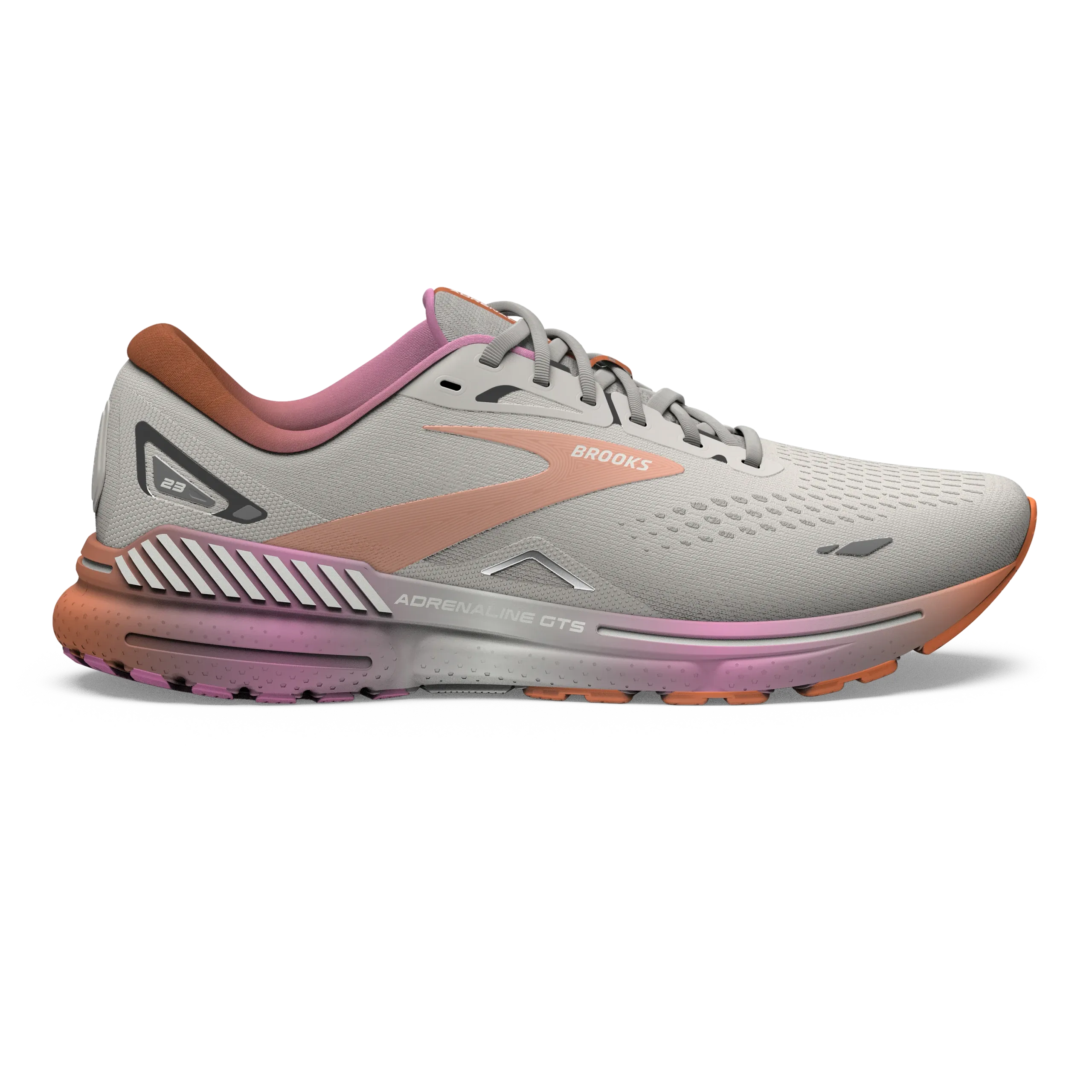 Brooks | Adrenaline GTS 23 | Women's | White Sand/Sunset/Fuchsia