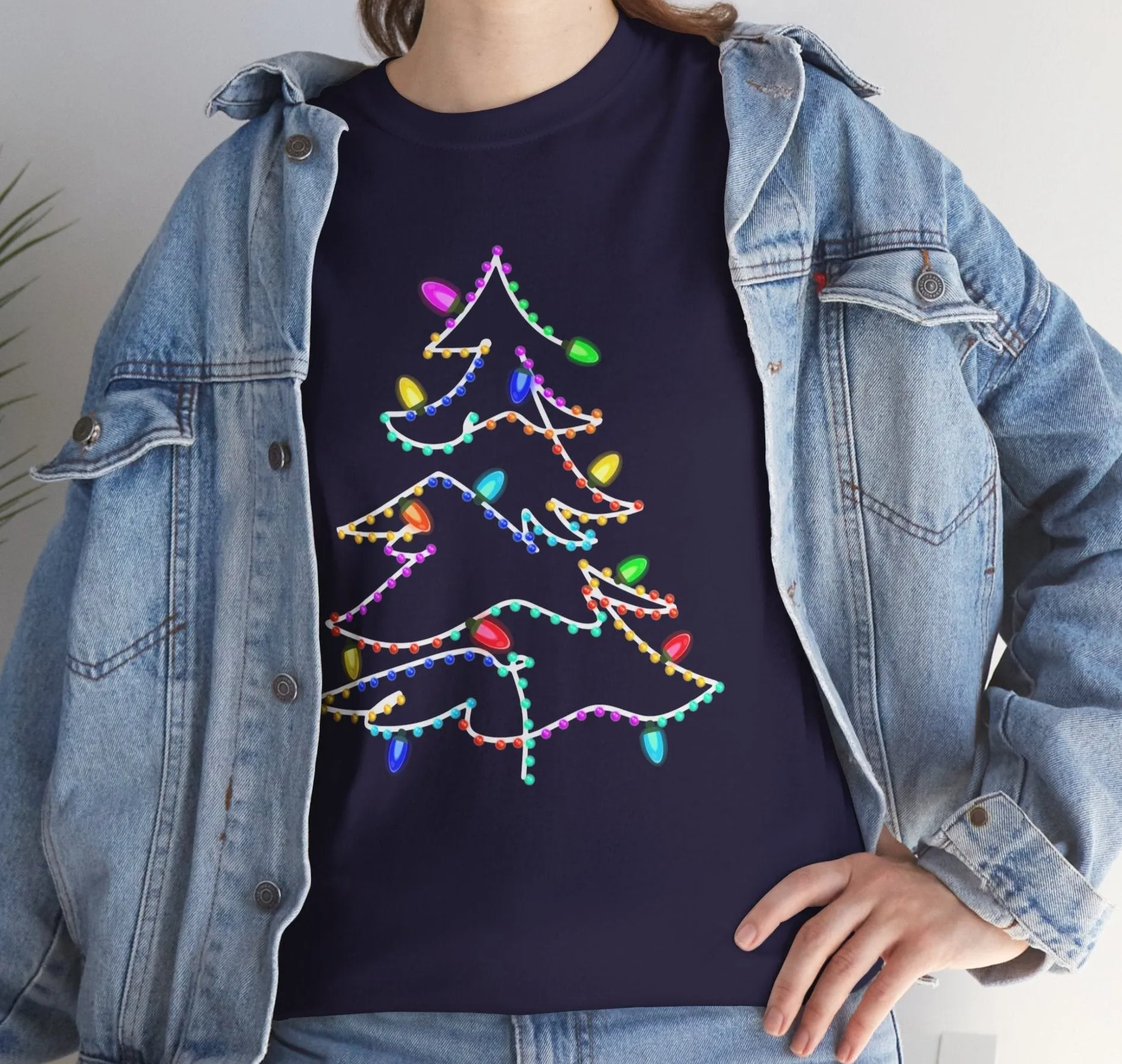 Christmas Tree Tee with Festive Lights