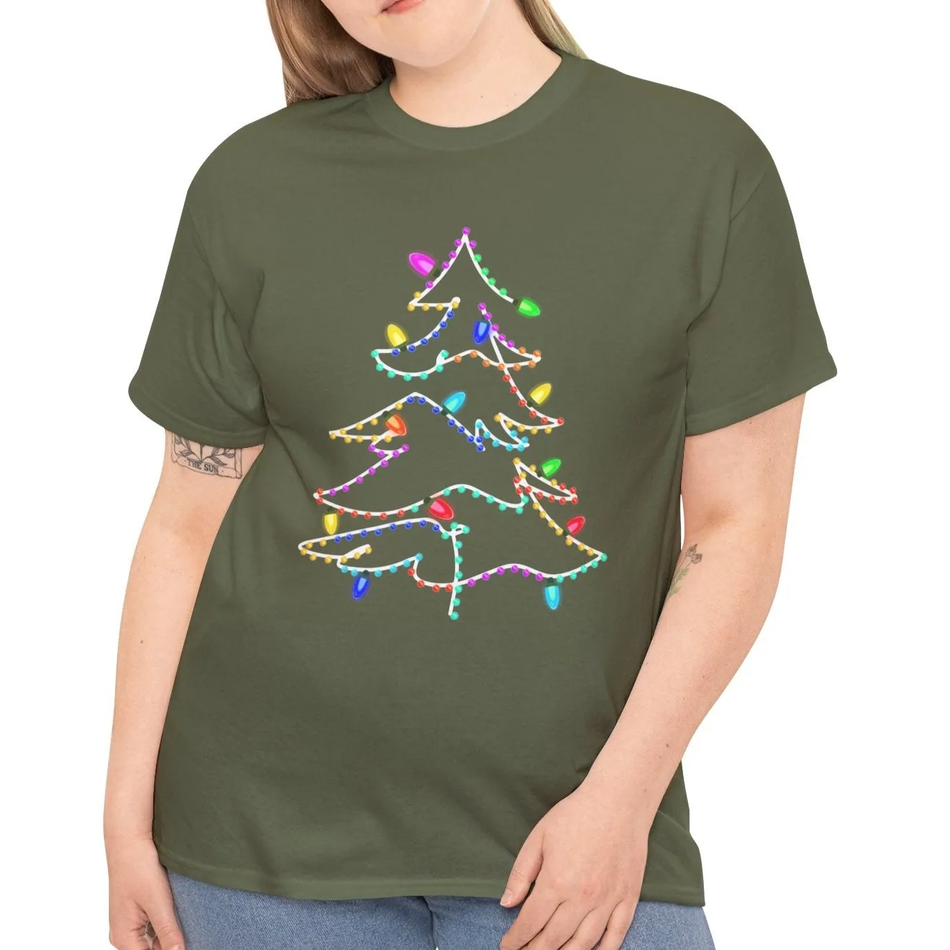 Christmas Tree Tee with Festive Lights