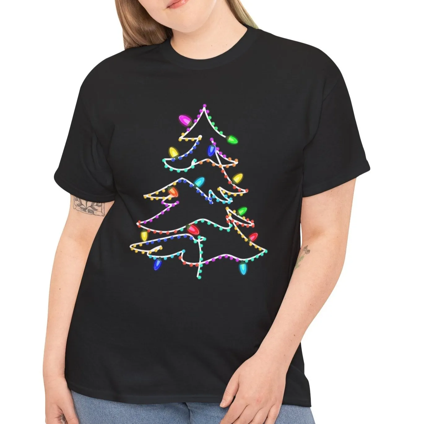 Christmas Tree Tee with Festive Lights