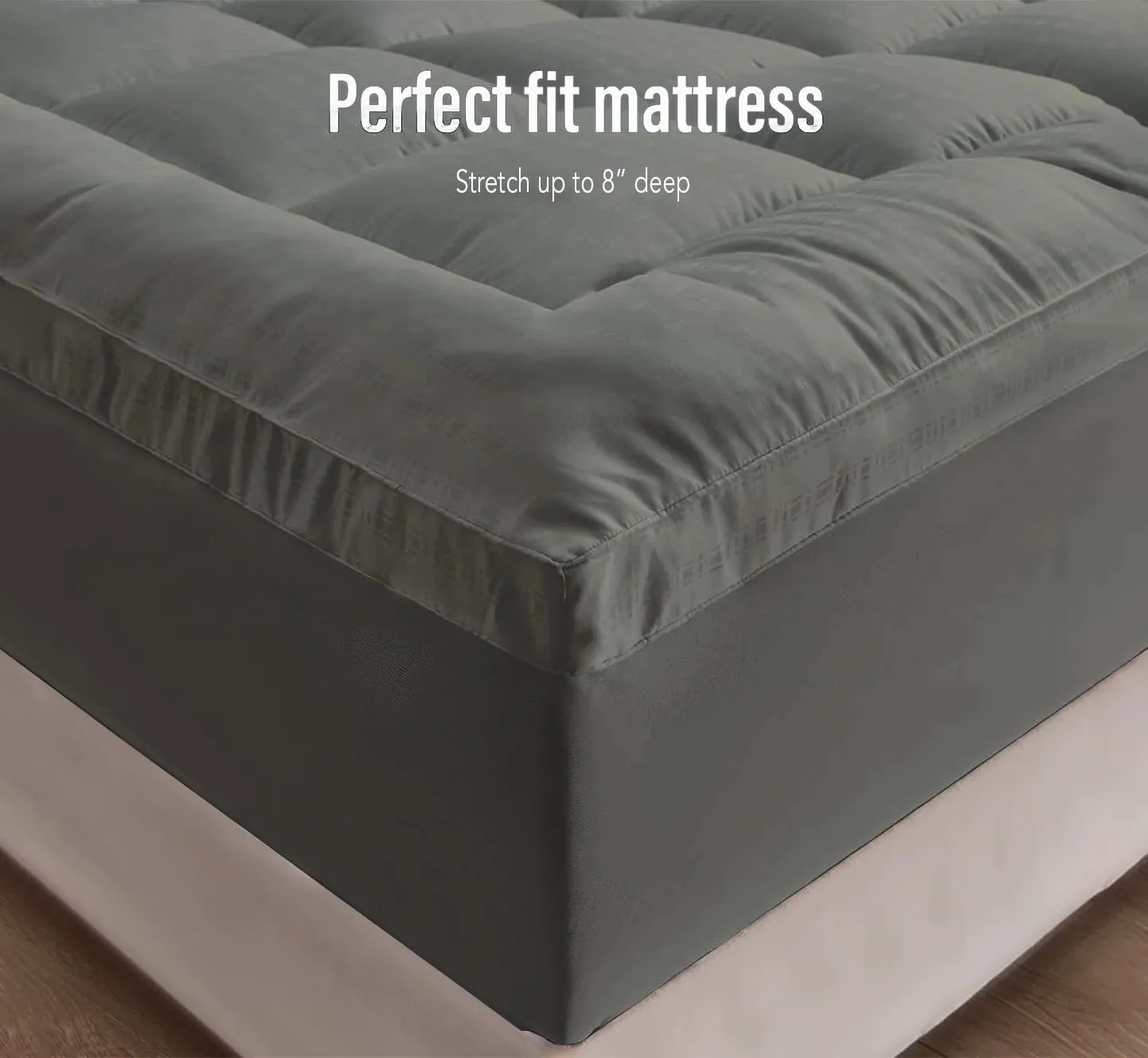 Cloth Fusion 600 GSM Mattress Topper King Size Bed, Perfect Mattress Pad for Better Sleep (78x84 inches or 6.5x7 ft, Grey)