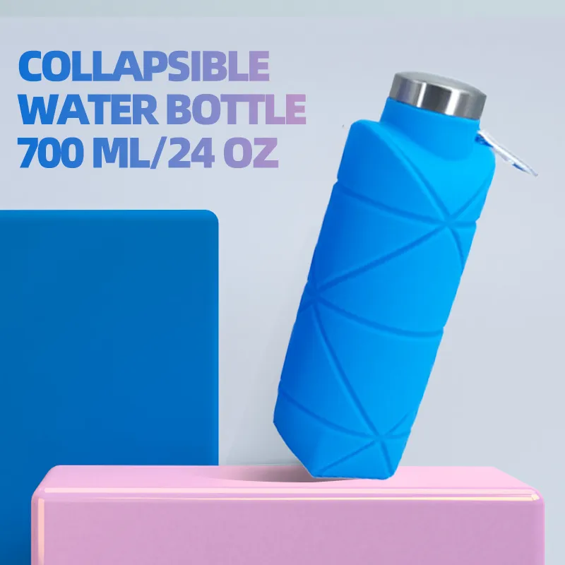 Collapsible Silicone Water Bottle 24oz