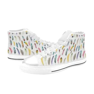 Colourful Feathers High Top Canvas Women's Shoes