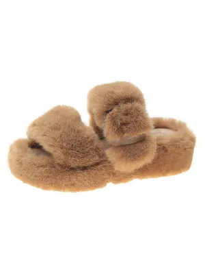 Comfy Fluffy Buckle Slippers 2021