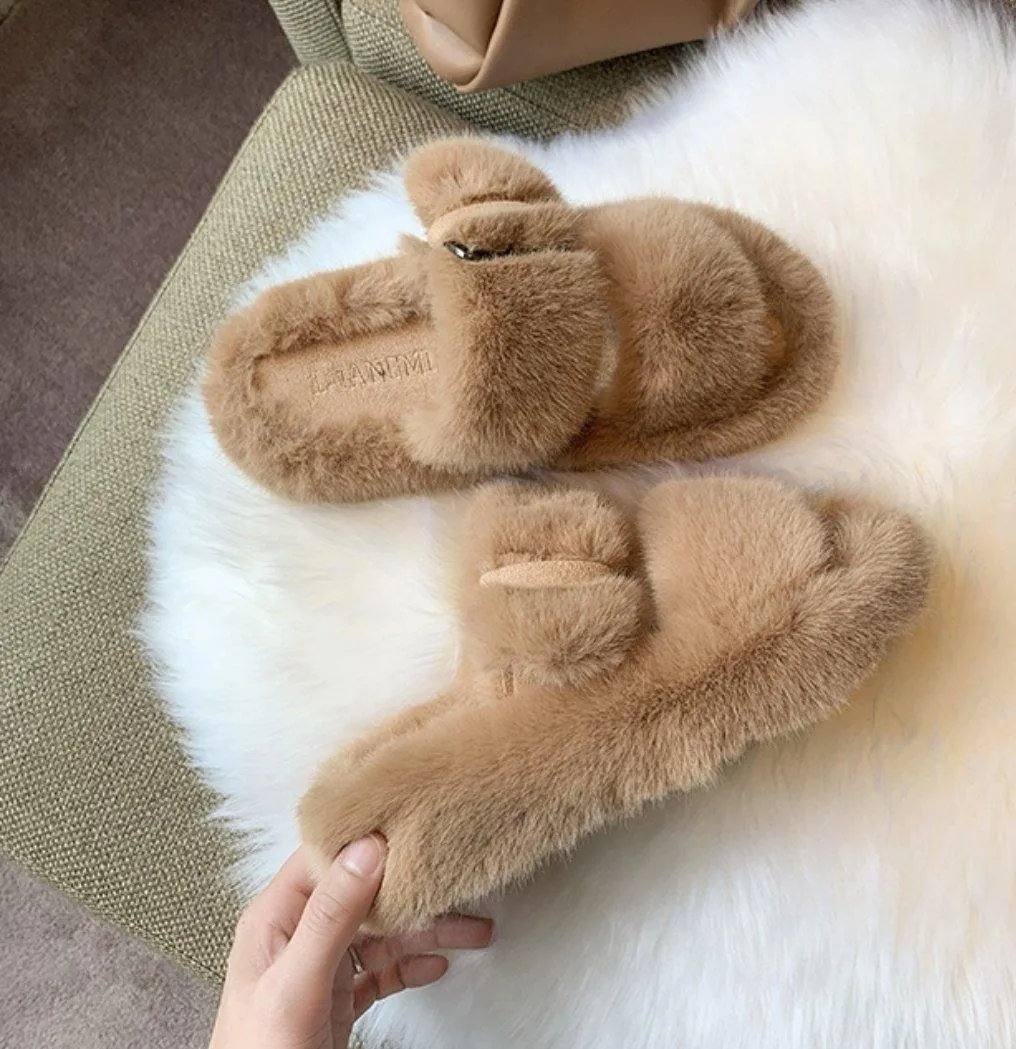 Comfy Fluffy Buckle Slippers 2021