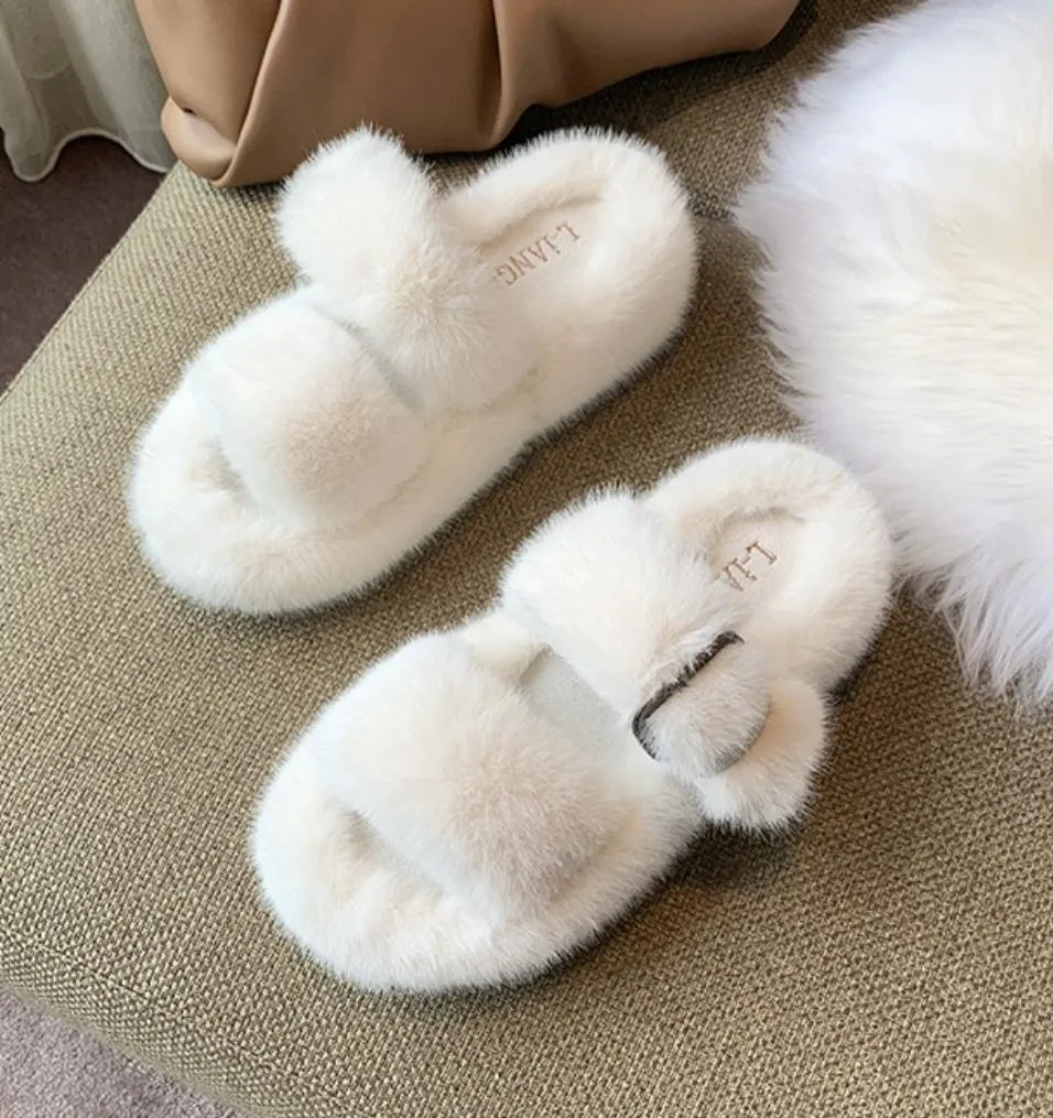 Comfy Fluffy Buckle Slippers 2021