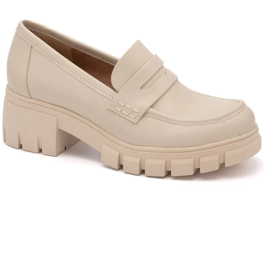 Corkys "Keeper" Block Heel Loafer (Ivory)