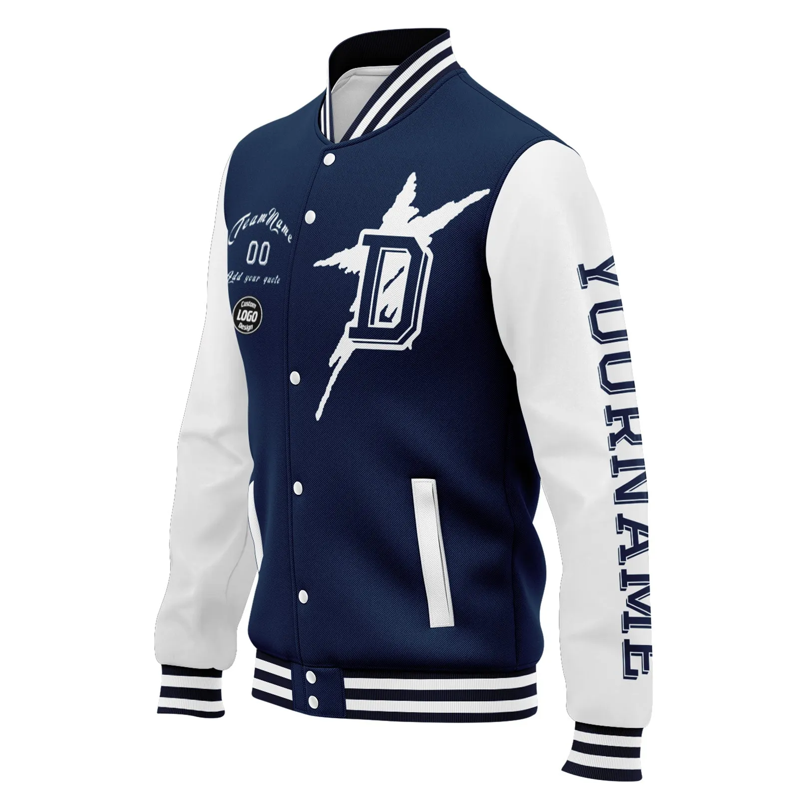 Custom Blue White Dallas Jacket and Sports Shoes Combo Offer Personalized Combo ZH-D020294-9