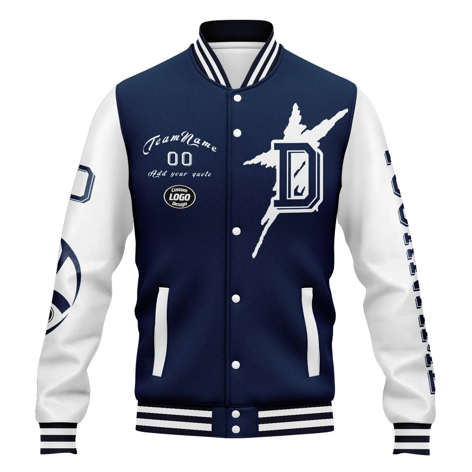 Custom Blue White Dallas Jacket and Sports Shoes Combo Offer Personalized Combo ZH-D020294-9