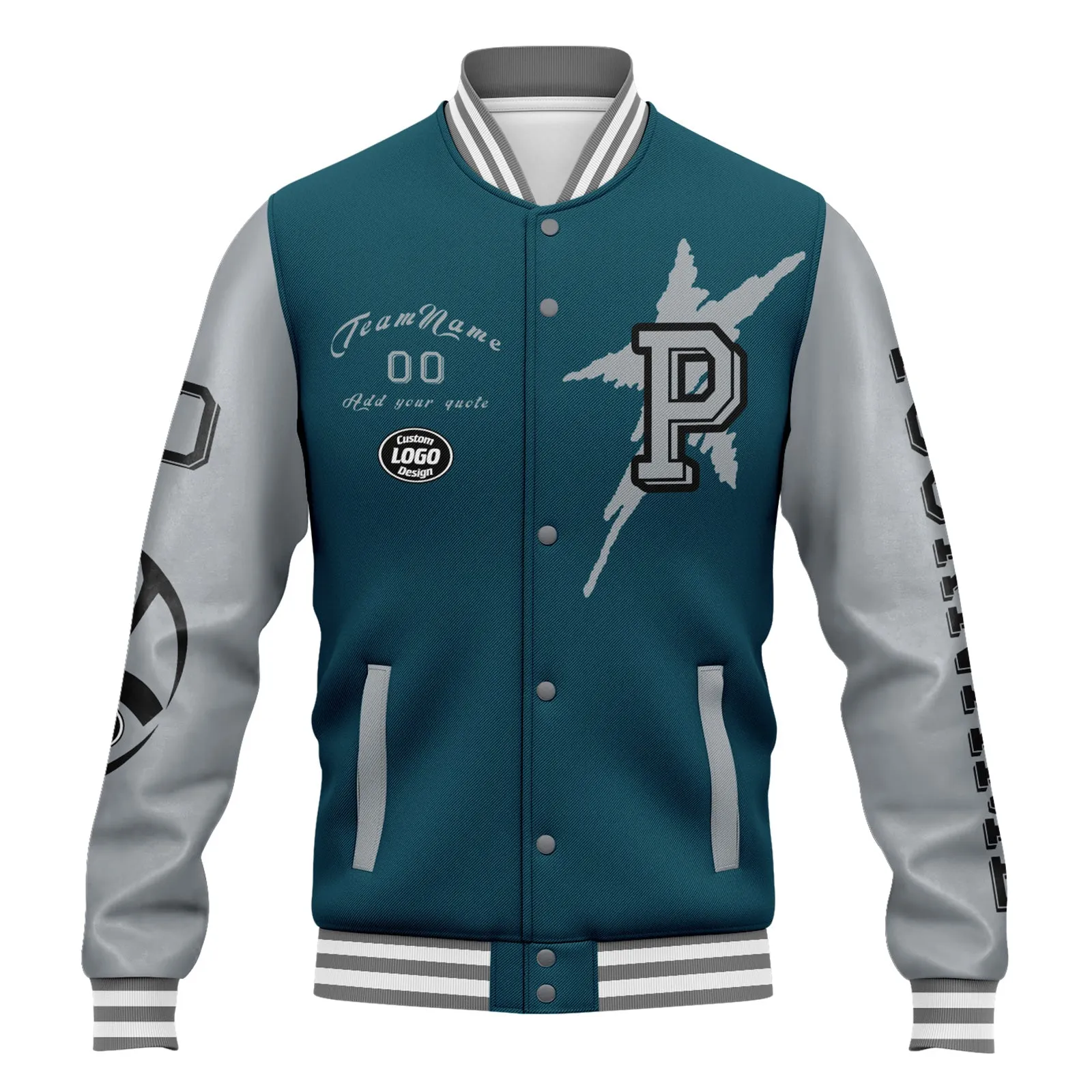 Custom Green Gray Black Philadelphia Jacket and Sports Shoes Combo Offer Personalized Combo ZH-D020294-23