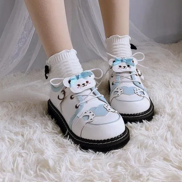 Cute Bear Lace Up Lolita Mary Janes Shoes MK15764