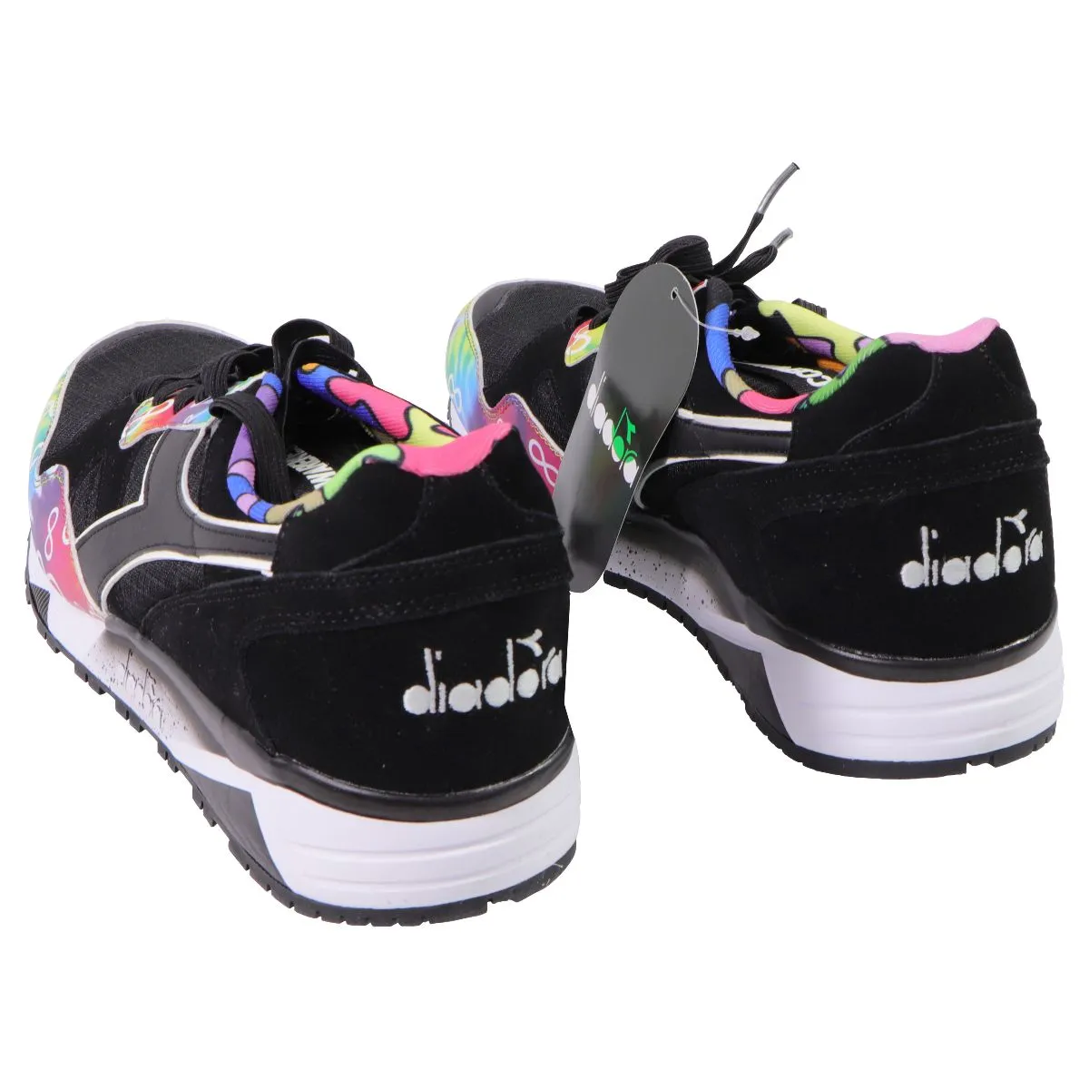 Diadora N9002 Autism Awareness Running Shoes - 10.5 - Black / Tie Dye