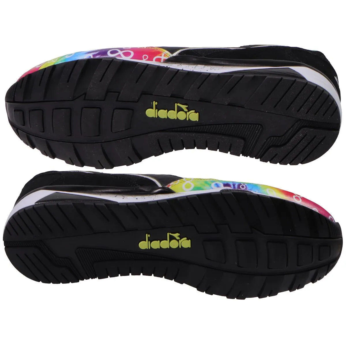 Diadora N9002 Autism Awareness Running Shoes - 10.5 - Black / Tie Dye