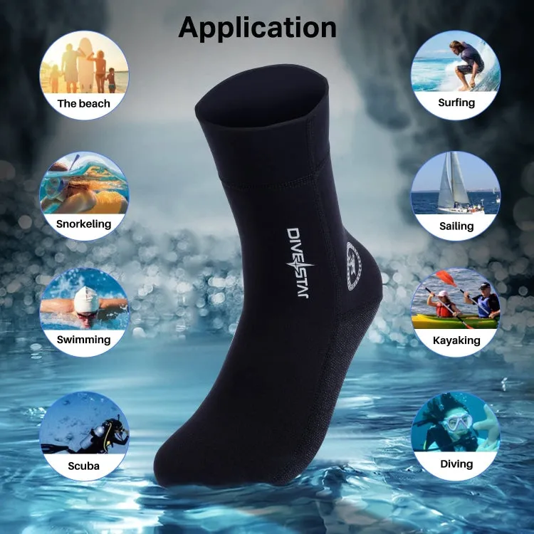 DIVESTAR Diving Neoprene Socks For Men Women Scuba Booties, Spec: 5mm Black(L 41-42)