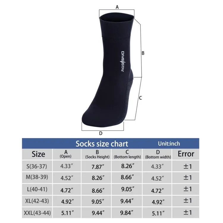 DIVESTAR Diving Neoprene Socks For Men Women Scuba Booties, Spec: 5mm Black(L 41-42)