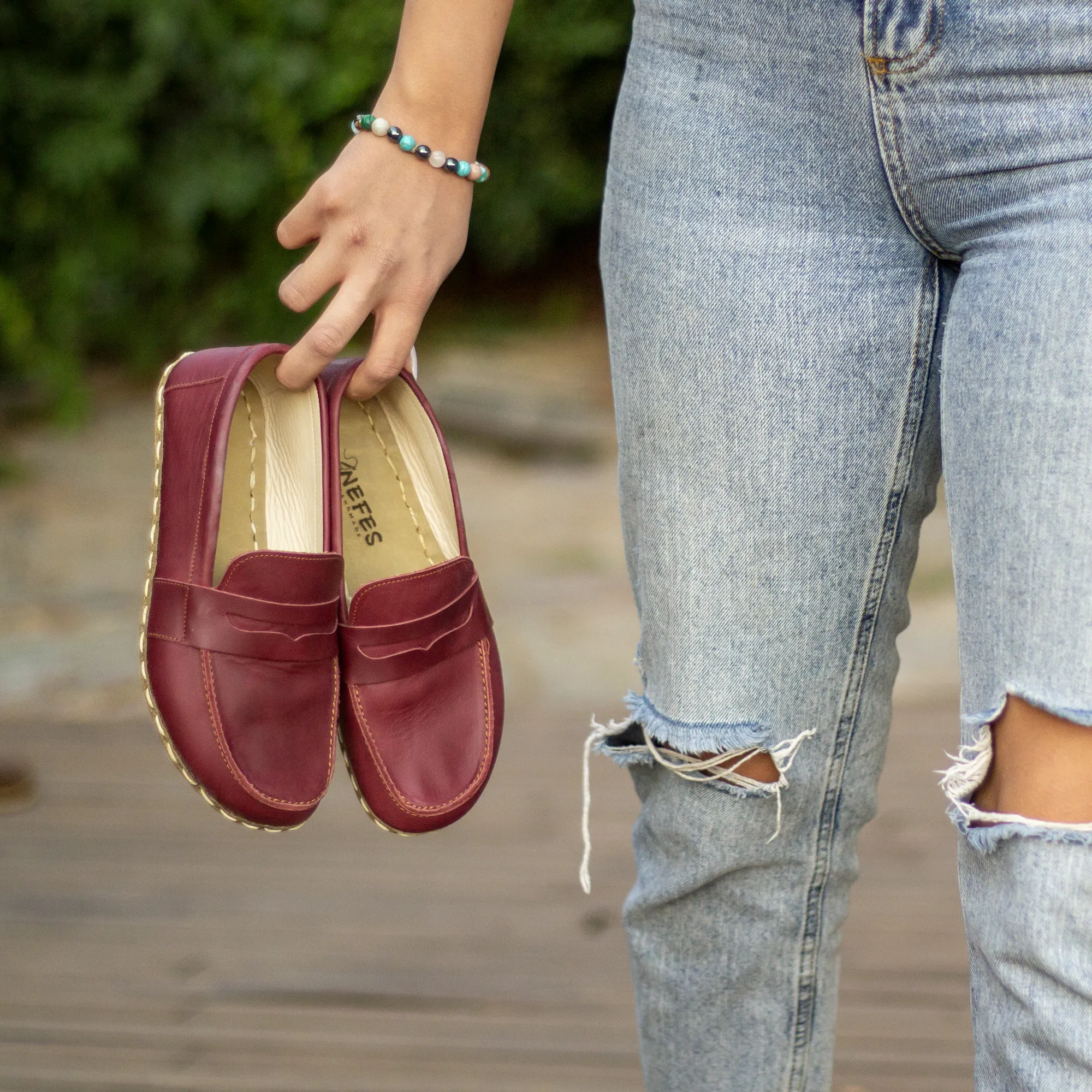 Earthing Barefoot Shoes Crazy Burgundy Women's